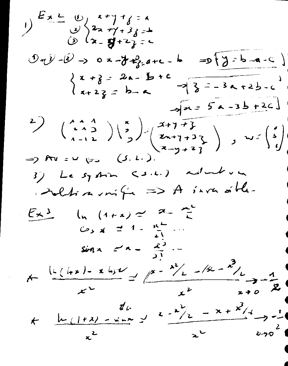 Corrigé exercice 2 et 3